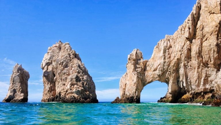 Arc Rock tour with the ocean at Cabo San Lucas, Baja California Sur, Mexico travel.