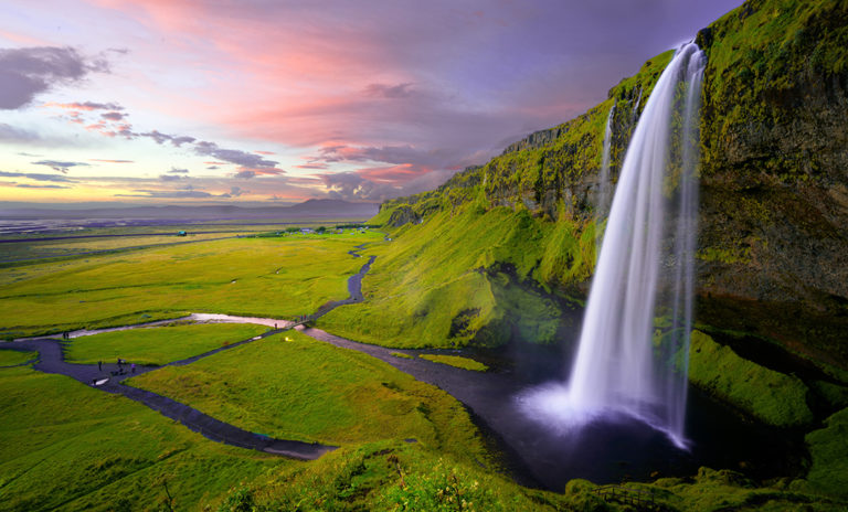 Scenery from a student travel tour of the Seljalandsfoss Waterfall in Iceland.