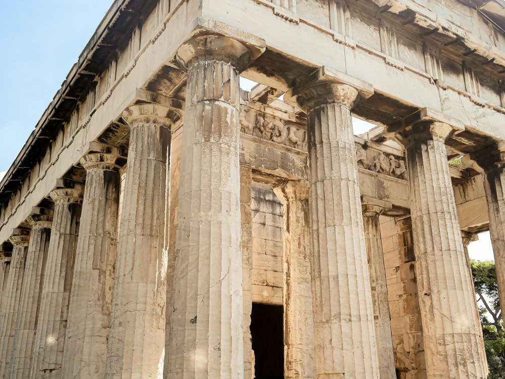 Students Fare Art Architecture Tour Temple of Hephaestus Exterior Athens Greece